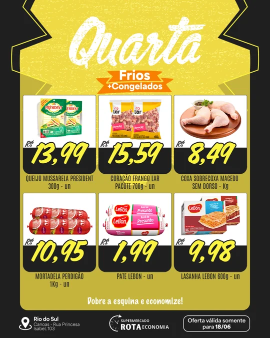 Quarta · Frios e Congelados — Rota Economia